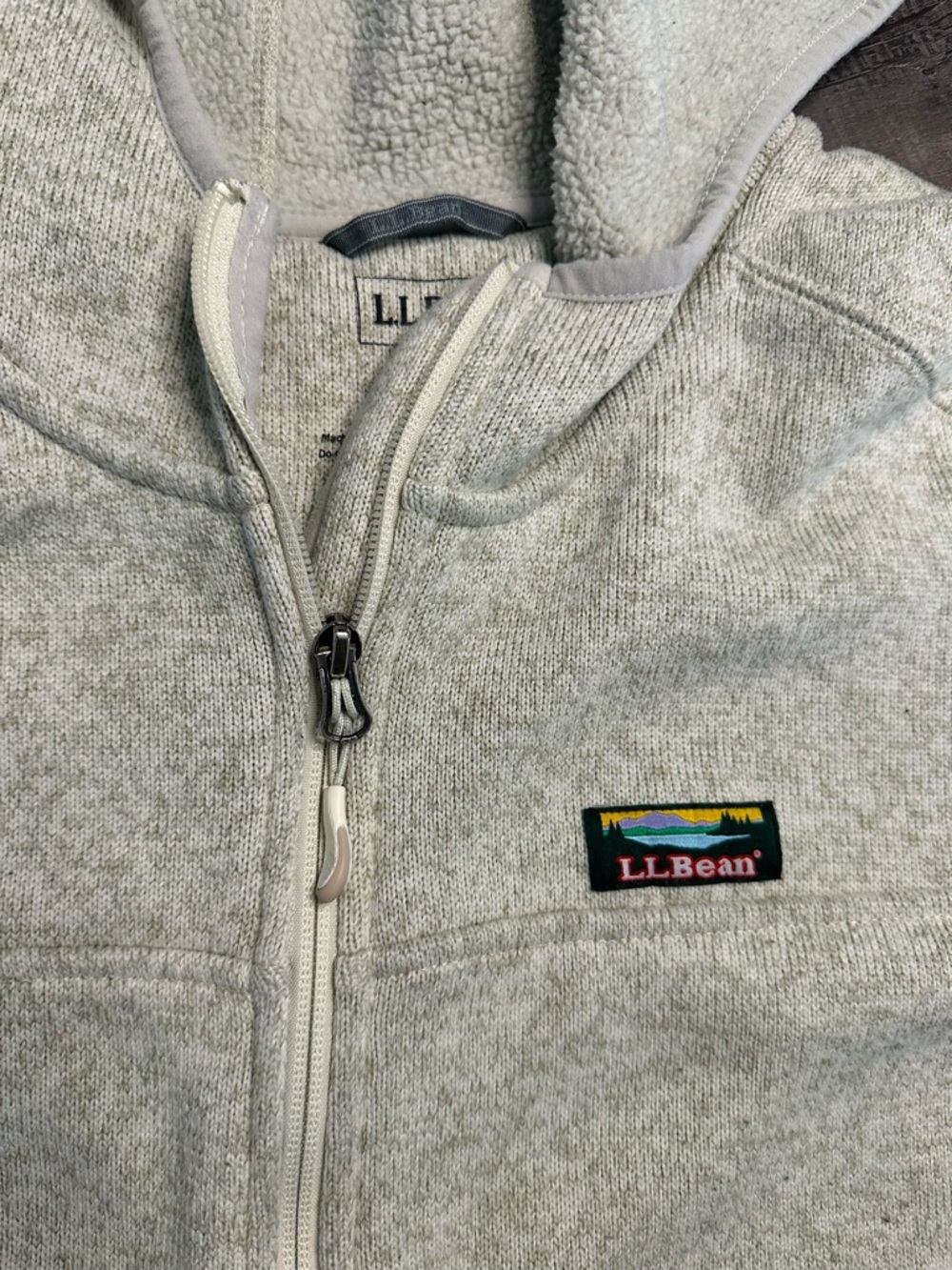 Durable L.L. Bean Light Gray Full-Zip Hooded Polyester Jacket Women’s Large - Picture 17 of 17